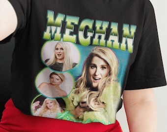 Camiseta com estampa da Meghan Trainor, camiseta de música R&B, modelagem unissex