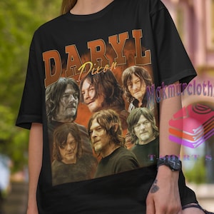Daryl Dixon Retro shirt, Daryl Dixon Vintage print 90&#39;s T-Shirt, Daryl Dixon Clothing, Daryl Dixon Crewneck Sweatshirt