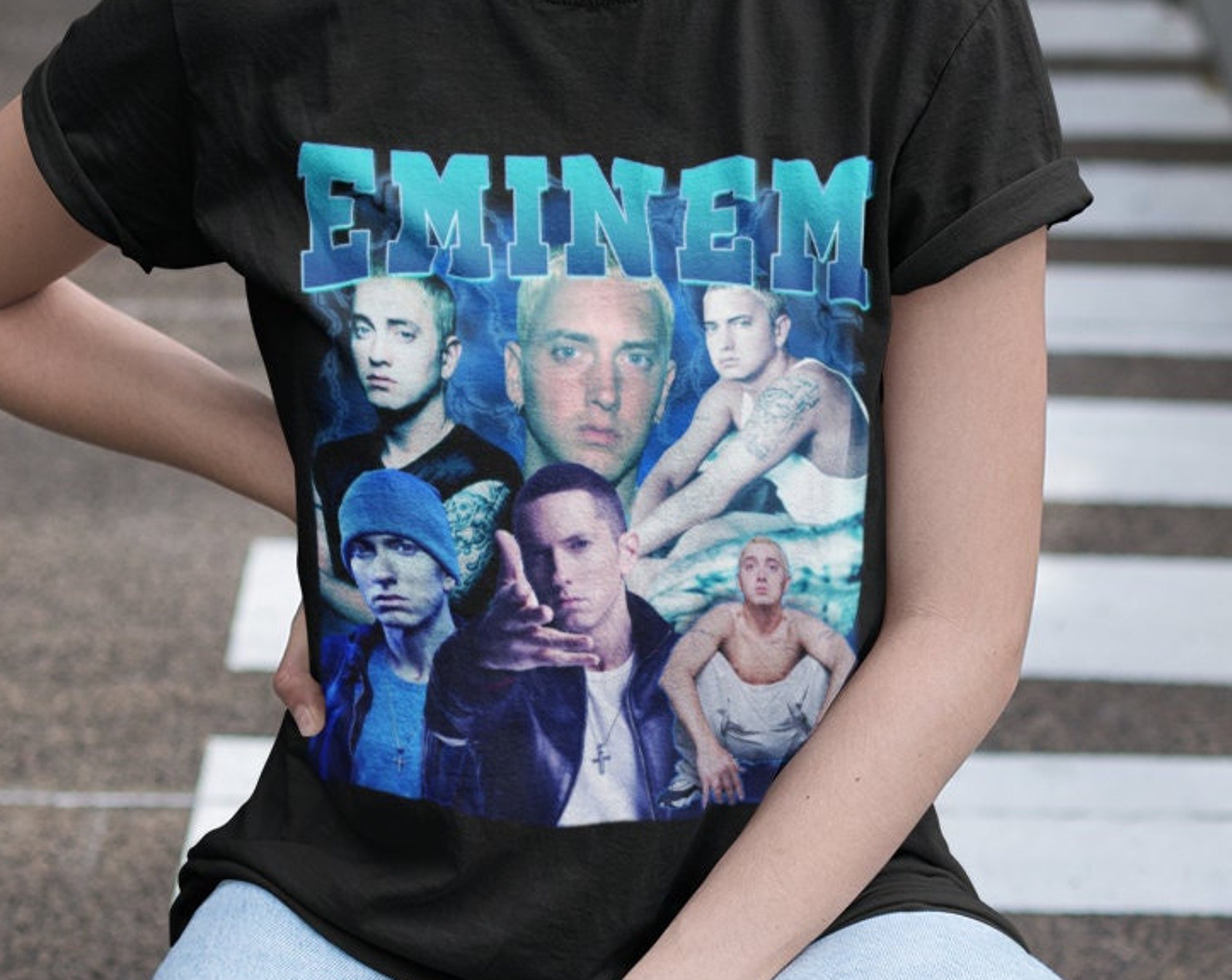 Discover Eminem Retro shirt, Eminem Rapper Vintage print T-Shirt