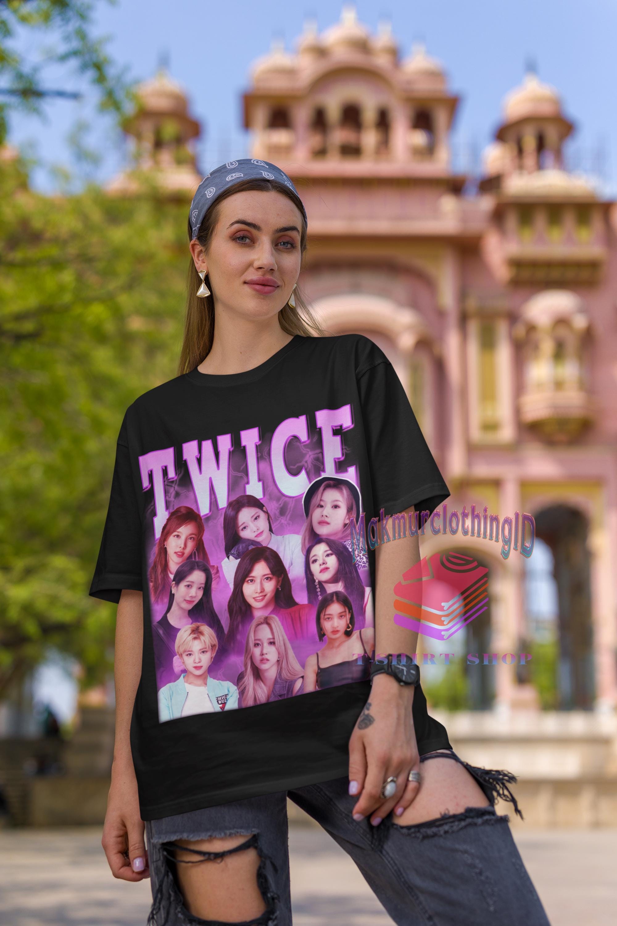 TWICE レトロシャツ、TWICE KPOP ヴィンテージプリント Tシャツ、TWICE 