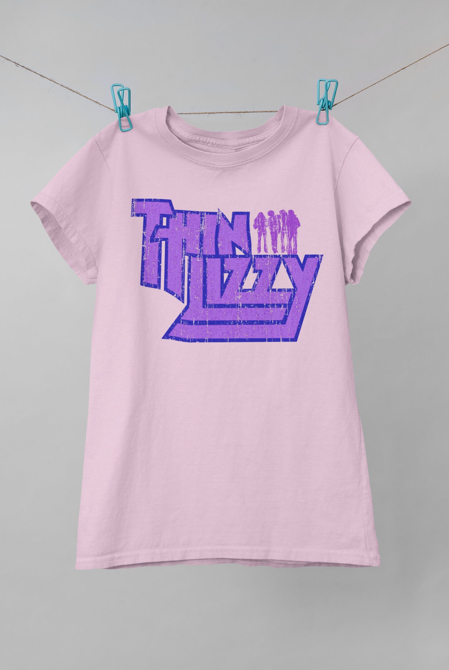 Thin Lizzy Distressed Design Band Shirt, Thin Lizzy Vintage