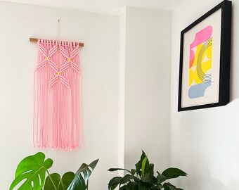 Macrame Wall Hanging with Neon Pop