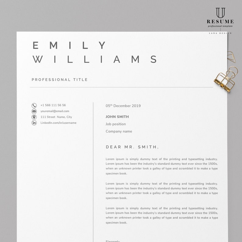 Cover Letter Template Etsy