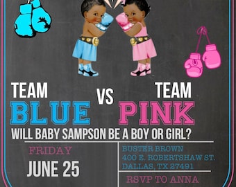 Gender Reveal Boxing Invitation