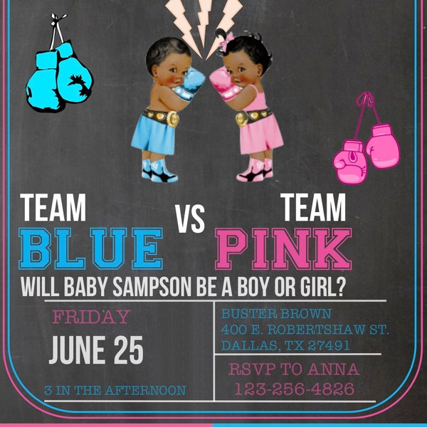 Gender Reveal Boxing Invitation