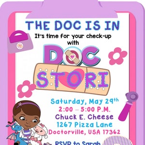 Doc McStuffins Clipboard Invitation