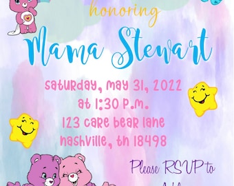 Care Bears Baby Shower Invitation