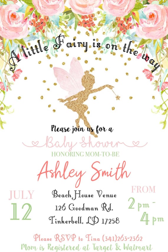 Tinkerbell Baby Shower Invitation Etsy Canada