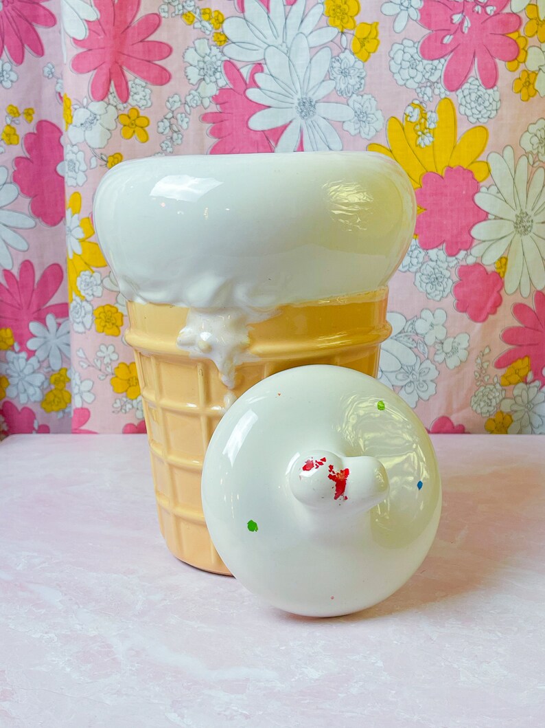 Vintage Ice Cream Cone Cookie Jar Etsy