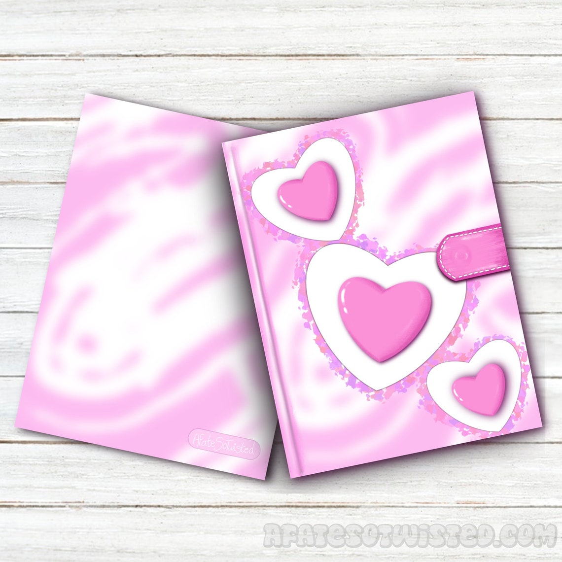 Pink Hearts Digital Planner/Journal Covers