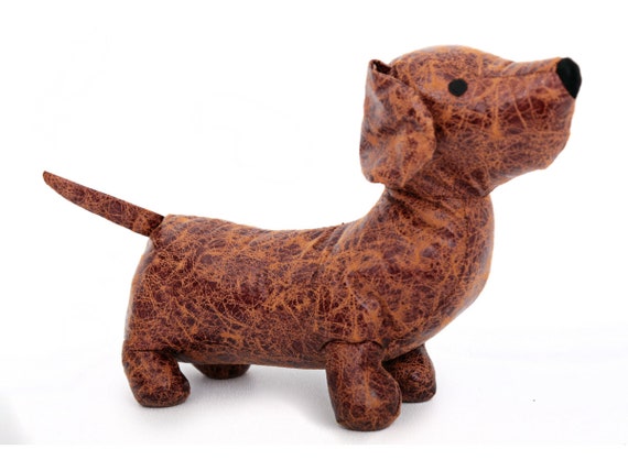 Door Stop Faux Leather Sausage Dog Etsy