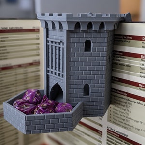 Dungeon Master Screen Dice Tower | 39 color options | Compact attachable dice tower and storage combo for Dungeons & Dragon DM screens