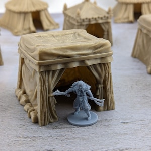 Small Tent (Variant D) | Empire of Scorching Sands 15mm/28mm/32mm Desert Terrain for D&D, Wargames, Tabletop Gaming
