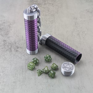 Dice Holding Nunchucks | Customizable color scheme | Dice included! | Storage for 2 sets of polyhedral TTRPG dice