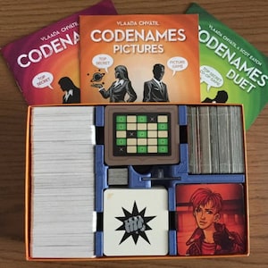 Codenames 3-in-1 Game Organizer for Original, Pictures, and Duet | 3D printed storage solution