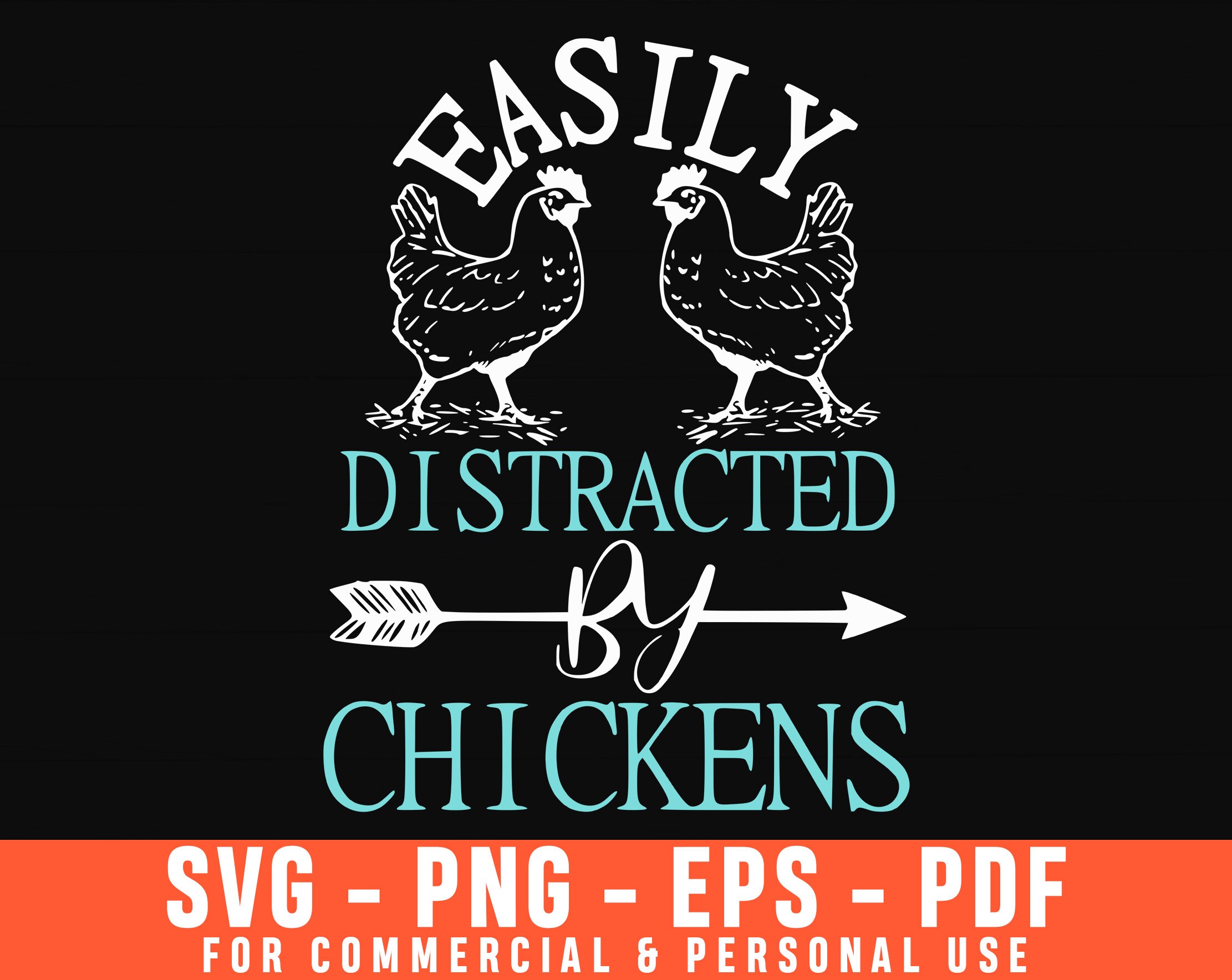 Easily Distracted by Chickens Svg Chicken Svg Farm Svg - Etsy