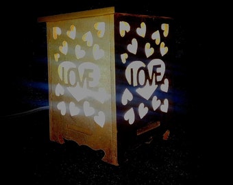 lantern led light plywood light box light amazing love night light gift lamp