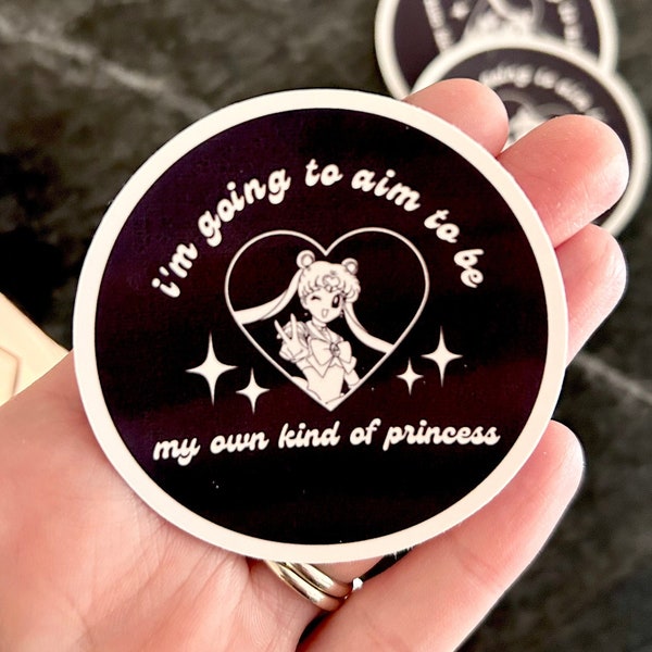 sailor moon vinyl sticker aim to be my own princess