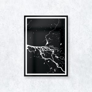 Hamburg Waterline - Black and white vector poster
