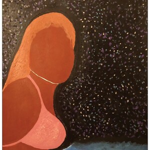 Night Swim—postcard print on linen paper
