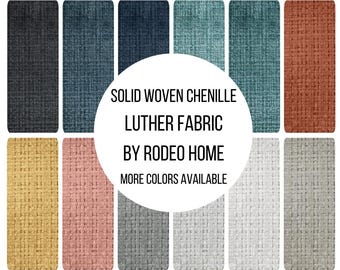 Luther Fabric | Solid Woven Chenille Fabric | Upholstery Fabric