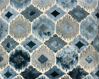 Gretty Fabric | Geometric Cut Velvet Fabric | Upholstery Fabric