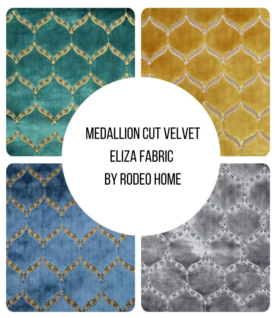 Eliza Fabric | Medallion Cut Velvet Fabric | Upholstery Fabric - Etsy