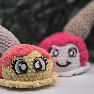 Ice Cream Plush,, Cute Crochet Stuffed Ice Cream, Kids Toy, Amigurumi Crochet Ice Cream, Summer Gift