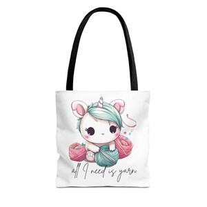 Crochet Project Bag Crocheters Gift  Yarn Tote Bag For Yarn Lovers Crocheters Unicorn Yarn Bag