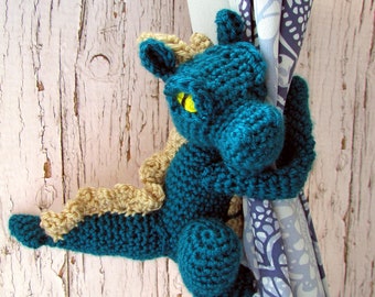 Crochet Dragon Curtain Tie Backs: Whimsical Kids Room Decor