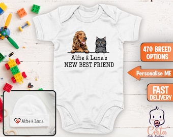 Personalised Dog Name Baby Grow Customised Cat Name Baby Vest Baby Shower Gift Newborn Present Pet Owner New Parents Gift Toddler TShirt