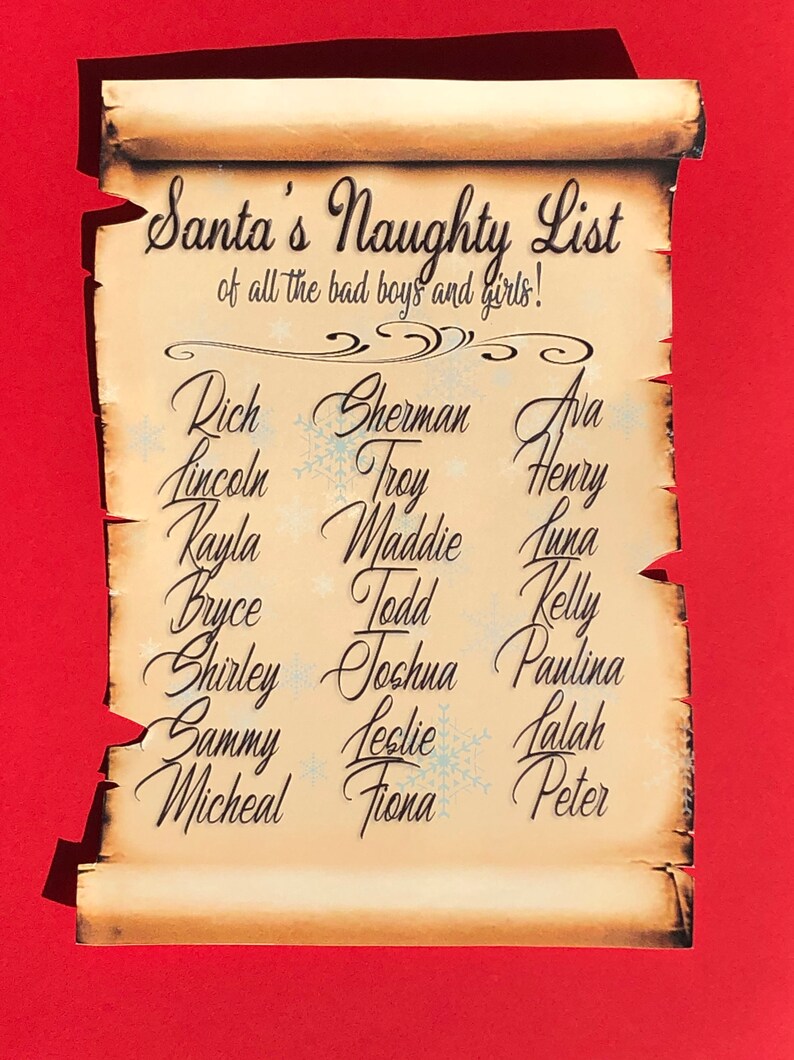 Personalized Santa's Naughty List Scroll / Large Santa | Etsy