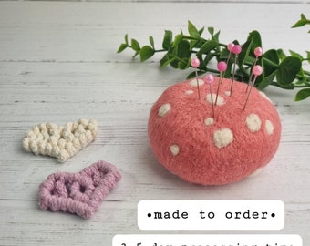 Made to order | Needle felted Toadstool pin cushion | Mushroom pin cushion | Needle tidy | Sewing room accessories