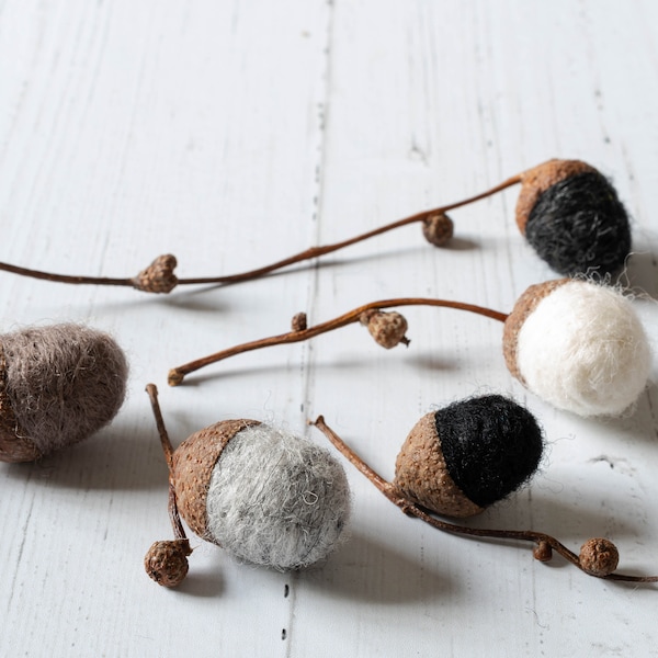 Needle Felted Acorns | Choose your colours