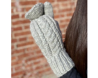 Hand Knit Braided Cable Mittens - Customizable