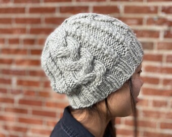 Hand Knit Braided Cable Hat - Customizable