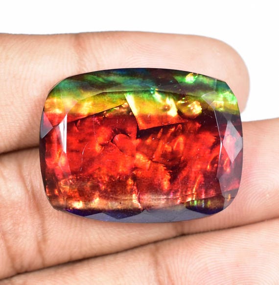 41.95 カラット 天然カナダ産アンモライト クッションカット ルース