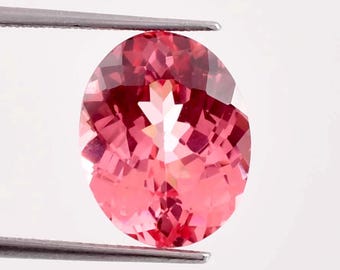 Rare 8.25 Ct Natural Peach Pink Morganite Oval Cut Loose Gemstone Certified 10x13 MM, AAA+ Top Quality Morganite, Ring & Jewelry Making Gems