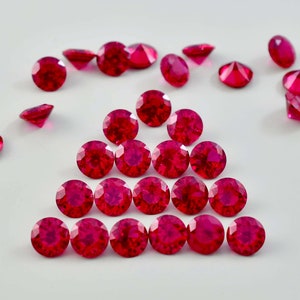 50 Pcs Natural Flawless Burmese Red Painite Round Cut Loose Gemstone GIT Certified, AAA+ Top Quality Red Painite, Ring & Jewelry Making Gem