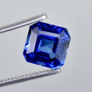 Natural Flawless Royal Blue Ceylon Sapphire Square Cut Loose Gemstone GIT Certified, AAA+ Top Quality Sapphire, Ring & Jewelry Making Gem