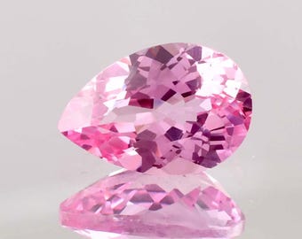 8,90 Ct Natürlicher Makelloser Rosa Morganit Tropfen Edelstein Zertifiziert 10 x 15 MM, AAA + Top Qualität Morganit, Ring & Schmuck machen Edelsteine