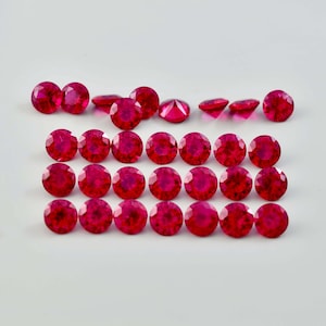 100 Pcs Natural Flawless Burmese Red Painite Round Cut Loose Gemstone GIT Certified, AAA+ Top Quality Red Painite, Ring & Jewelry Making Gem