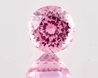 8,45 Ct Natürlicher Makelloser Rosa Morganit Rundschliff Loser Edelstein Zertifiziert 11 x 11 MM, AAA + Top Qualität Morganit, Ring & Schmuckherstellung Edelsteine