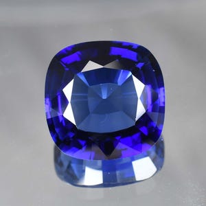20x20 MM Natural Royal Blue Ceylon Sapphire Cushion Cut Loose Gemstone Certified, AAA+ Top Quality Sapphire, Ring & Jewelry Making Gemstone