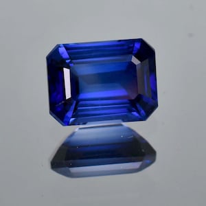 12x16 MM Natural Royal Blue Ceylon Sapphire Emerald Cut Loose Gemstone Certified, AAA+ Top Quality Sapphire, Ring & Jewelry Making Gemstone