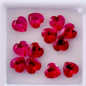100 Pcs Natural Flawless Burmese Red Painite Heart Cut Loose Gemstone GIT Certified, AAA+ Top Quality Red Painite, Ring & Jewelry Making Gem