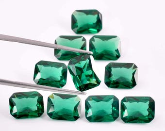10 stuks natuurlijke onberispelijke groene Zambiaanse smaragd gefacetteerd smaragd geslepen losse edelsteen gecertificeerd/AAA+ topkwaliteit smaragd/ring en sieraden maken