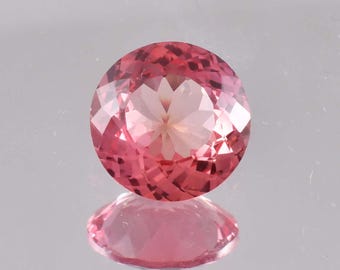 4,10 Ct Natürliche Pfirsich Rosa Morganit Rundschliff Edelstein GIT zertifiziert 10 x 10 MM, AAA + Top Qualität Morganit, Ring & Schmuck machen Edelsteine
