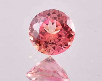 3,90 Ct Natürliche Pfirsich Rosa Morganit Rundschliff Lose Edelstein GIT zertifiziert 9 x 9 MM, AAA + Top Qualität Morganit, Ring & Schmuck machen Edelsteine