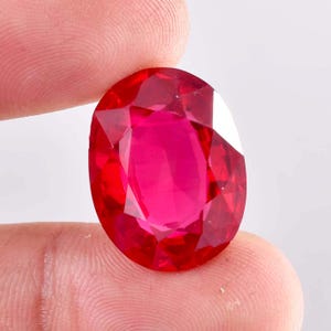 31,90 ct naturlig mozambikisk blodröd rubin ovalslipad lös ädelsten GIT-certifierad 17 x 22 MM, AAA+ rubin av högsta kvalitet, ring- och smyckestillverkning
